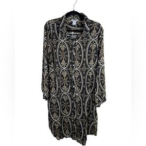 NWT Haute Hippie Lightweight Shirtdress / Swim Coverup Cotton‎ Size Large Palm